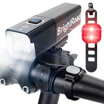 BrightRoad 800루멘 전면 및 후면 바이크 라이트 USB 충전식 IPX6 방수 매우 밝은 자전거 마운틴 헤드라이트 후미등 세트 LED 로드 사이클링 손전등, FRONT + BACK LIGHT SET