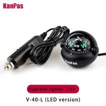 KANPAS 자동차 대시보드 나침반 led, 시거잭연결 라이트