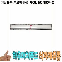손잡이봉투 비닐봉투 푸르미흰색 40L 50매 x40 식자재 용품, 색상:[색상]본상품, 단품