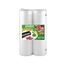 ATSAMFR 8x50 롤 2팩 진공포장 식품 백 BPA 프리 헤비 듀티 Vac 보관 또는 수비드 요리에 적합, 2 Pack 8x50