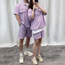 VANANA2 아노락 셋업 오버핏 반팔 반바지 남자 남성 빅사이즈 트레이닝 세트