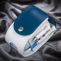 엘르레더 골프공케이스 이태리천연가죽 무료이니셜각인 핸드메이드, 가우디필기체, 투톤블랙, A형