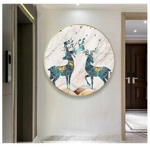 MINJING 3D전체DIY 큐빅 보석 십자수세트 경치 숲 동물 꽃사슴 두 마리 취미생활 비즈십자수 집들이 선물 생일 wdd, 1세트, 40x40cm