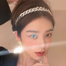 여신 머리띠 메탈소재 실버 얇게 꼬인 체인