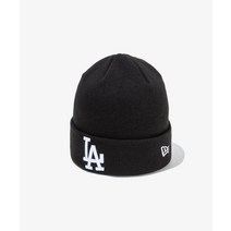 NEW ERA 무료반품 베이직 커프 LA 다저스 비니 블랙 BASIC KNIT CUFF BEANIE BLACK LOSDOD BLK 13338466
