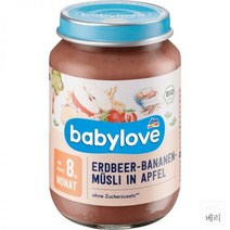 독일 babylove Strawberry Banana Muesli 베이비러브 딸기 바나나 뮤즐리 이유식 190g 6개