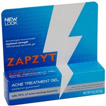 Zapzyt 최대 강도 10 벤조일 퍼옥사이드 여드름 치료 젤 1 oz.