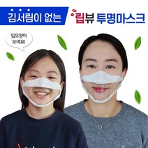 김서림 없는 투명 마스크 강의용 방송용 입보이는 립뷰 마스크, 대형, 50매