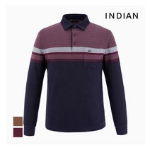 인디안 INDIAN 상단배색 한기장 패턴 에리형 티셔츠_MITALWW9411