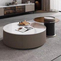 템바보드 테이블 거실 커피 대형 좌식테이블 북유럽, 브라운 세트