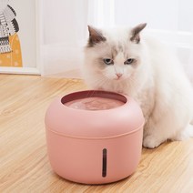 펫츠타운 마카롱 옹달샘 정수기 2.5L 강아지 고양이 급수기, 핑크
