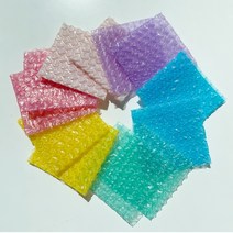 하트 포카 포장 뽁뽁이 에어캡 [2size 포토카드 탑로더 스티커 컬러 색깔 안전 봉투 칼라뽁뽁이], 퍼플 L(20X20)