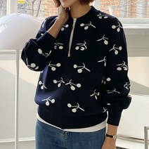 [조아맘] 체리 벌룬 니트 짚업 JJ05020