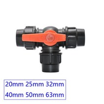 202532405063mm PVC PE 튜브 수돗물 분배기 플라스틱 빠른 밸브 커넥터 정원 농장 관개 물 파이프 피팅, [03] 32mm, [06] Tee Tap