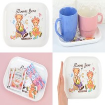 1P 어린이접시 어린이간식접시 직사각접시 유아간식접시 과자접시