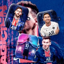 와우박스 주문제작 파리생제르맹 PSG 리오넬 메시(Lionel Messi) 축구 선수 에어팟 버즈 무선 이어폰 케이스, 유광 하드케이스, 버즈(밑판 흰색)