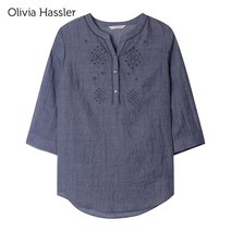 [올리비아하슬러] 에스닉 차이나넥 셔츠