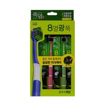 죽염 8열광폭 치아사이 치석케어 차콜 초극세모, 3입, 1개