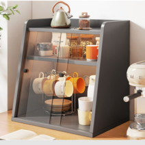 디저트 쇼케이스 베이커리 카페 쿠키 빵진열장 수납장, 2층 회색 40x34x42cm