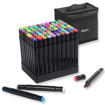 포스트로드 아트 디자인 마카펜 케이스 세트, 1개, 80색