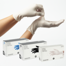 더블세이프 니트릴장갑 식품용 화이트 블랙 블루 의료용 니트릴글러브 100매, 의료용 블루 M