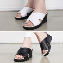유니크9 여성 사무실 선생님 키높이 웨지 뮬 슬리퍼 6cm