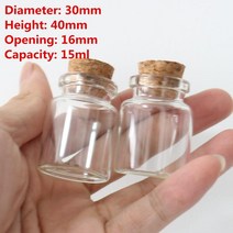 30 개/몫 16 40mm 15ml 작은 용기 보관 진공밀폐