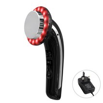 여성 6-in-1 EMS 소닉 LED 캐비테이션 갈바닉 바디 슬리밍 적외선 마사지 얼굴 기계 미국 플러그, blackUK Plug
