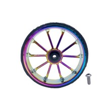 자전거 보조바퀴 네발자전거 Litepro-BMX 밀기 바퀴 큰 100MM 직경 휠 확장 막대 합금 브롬톤 자전거용, [07] 2pcs colorful