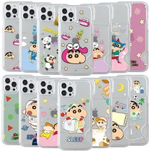 아이폰14/C정품 짱구는 못말려 반투명 카드 수납 하드 휴대폰 케이스 커버 아이폰14