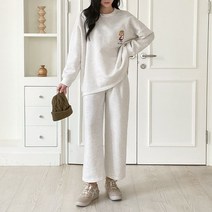 가을 겨울 학생 주니어 데일리 캐주얼 키작은여자 통통걸 면 기모 트레이닝 추리닝 한벌 세트