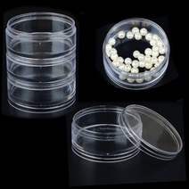 분류 정리 원형 대형 아크릴 케이스 악세사리 비즈 글리터 수납 문구 소품 투명 큰사이즈 플라스틱 통, 1개