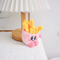 K) 커비 귀여운 봉제 인형 키 체인 햄버거 감자 튀김 모델링 장난감 카와이 푹신하고 배낭 펜던트 크리스마스 선물, [01] 10cm, [03] Kirby 3
