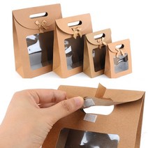 리본 크라프트 선물백 투명창 디퓨저박스 사탕선물포장 캔들포장박스, 미니