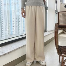 부들도톰 여자 후리스 기모 밴딩 와이드 일자 팬츠 기장선택 기본 & 롱