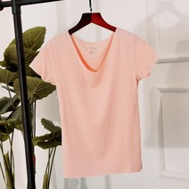 모달반팔티 헴라인 t셔츠 여성 여름 얇은 상의 심플 슬림 빅사이즈 이너웨어 라운드넥 이너티셔츠 2334239129