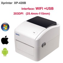 라벨프린터 도트프린터 라벨기 라벨스티커 Xprinter 4 인치 배송 라벨/익스프레스/열 바코드 라벨 프린터 D, 04 WIFI and USB_02 미국 플러그