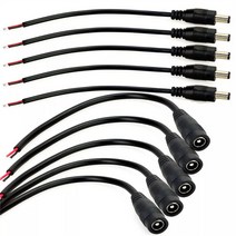5.5mm x 2.1mm DC 잭 커넥터 전원 연장 케이블 22AWG CCTV 카메라 용 암 수 플러그 어댑터 5050 3528 LED, 03 Black Female
