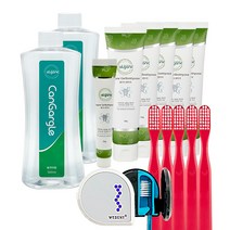 캔케어 퍼펙트구강케어 (캔치약5개+캔칫솔5개+캔가글2개+칫솔살균기1개+휴대용치약1개)세트 - 항암환자 입퇴원 병원 선물가능, 블랙(건전지포함), 혀클리너, 쇼핑백 X