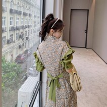 바스락 원피스 바스락롱원피스 여름원피스 여셩원피스 2021 여름 코디 투피스 플라워 원피스