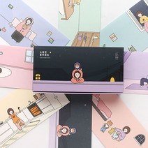 캐릭터편지세트 가로편지세트 선물 생일 손 깔끔 감성 문구 노트, 단일옵션