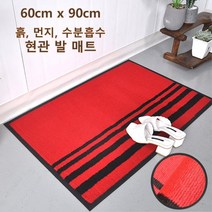 전원주택 입구용 먼지날림방지 신발털이 카페트 현관매트 레드 60x90 흙먼지 관공서