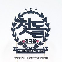 상상케이크토퍼 주문제작 케이크토퍼 첫돌 -한글, 한글_다크블루