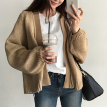 여자 여친룩 데일리 꾸안꾸 베이직한 기본 노버튼 가디건