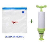 가정용 진공포장기 냉동 식품 보관용 재사용 가능한 진공 백 밀봉 신선 보관 팩 주방 정리기 수동 펌프 기계, 26x28 6pcs