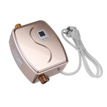 물탱크없는온수기 3800W 탱크 없는 순간 전기 온수기 주방 욕실 샤워 흐름 온수 110V/220V, 01 YELLOW_04 Au 플러그