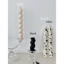 YCC twist taper candle / 융쵸쵸 트위스트 테이퍼 캔들, 블랙, 캐시미어페탈