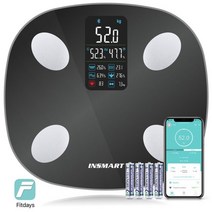 커피저울 카페저울 insmart 바디 디지털 스케일 체중계 스마트 균형 생체 임피던스 체지방 바닥 욕실 bmi 체성분 분석기, 바디 스케일-블랙, Body Scale-black