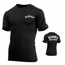 아미캠프 쿨드라이 공군 티셔츠 ROKAF 검정 반팔
