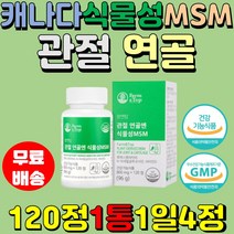 식약처인증 캐나다 식물성 MSM 120정1통 관절 글루코사민 연골 손목 발목 무릎 뼈건강 엠에스엠 msn 비타민d 초록입홍합 보스웰리아 상어연골 주부 직장인